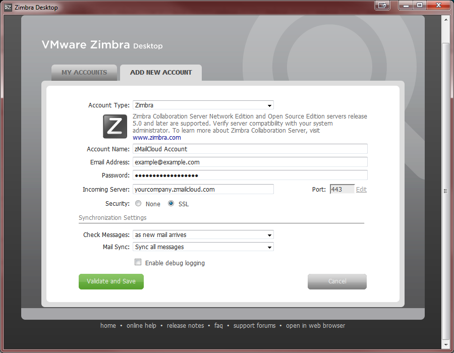 zimbra desktop application